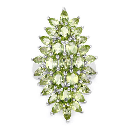8.89 Carat Genuine Peridot .925 Sterling Silver Ring Bids.com