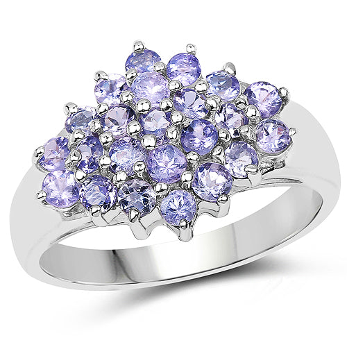 1.61 Carat Genuine Tanzanite .925 Sterling Silver Ring Bids.com