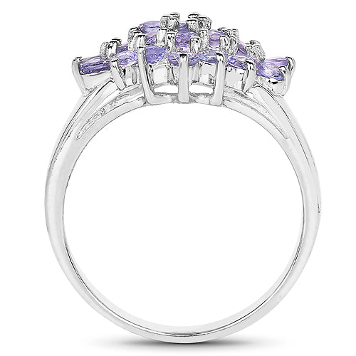 1.61 Carat Genuine Tanzanite .925 Sterling Silver Ring Bids.com