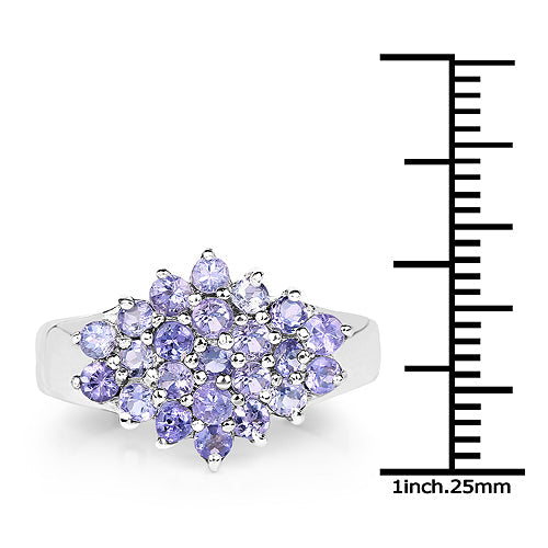 1.61 Carat Genuine Tanzanite .925 Sterling Silver Ring Bids.com