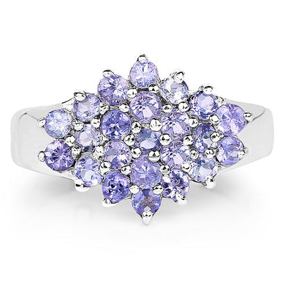 1.61 Carat Genuine Tanzanite .925 Sterling Silver Ring Bids.com