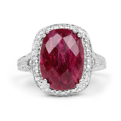 7.60 Carat Dyed Ruby .925 Sterling Silver Ring Bids.com