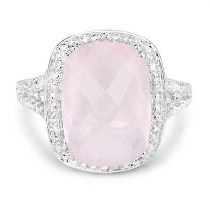 5.80 Carat Genuine Rose Quartz .925 Sterling Silver Ring Bids.com