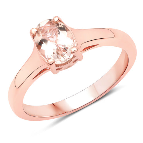 0.70 Carat Genuine Morganite .925 Sterling Silver Ring Bids.com