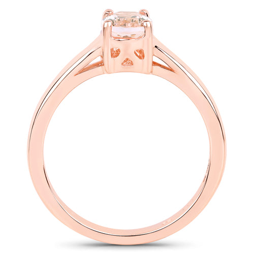 0.70 Carat Genuine Morganite .925 Sterling Silver Ring Bids.com