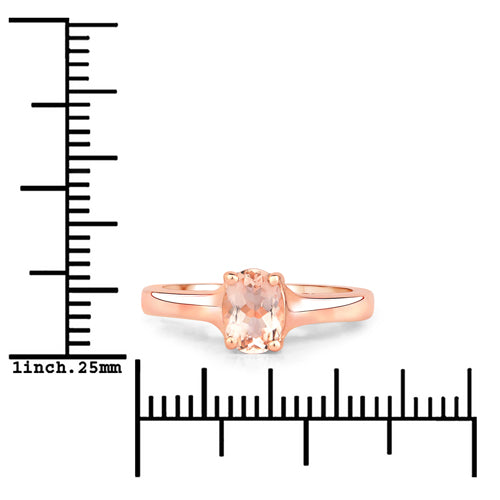 0.70 Carat Genuine Morganite .925 Sterling Silver Ring Bids.com
