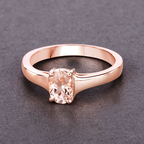 0.70 Carat Genuine Morganite .925 Sterling Silver Ring Bids.com
