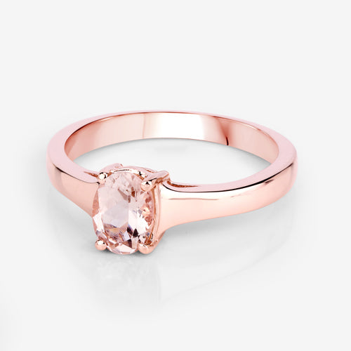 0.70 Carat Genuine Morganite .925 Sterling Silver Ring Bids.com