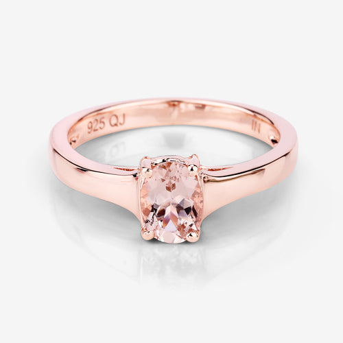 0.70 Carat Genuine Morganite .925 Sterling Silver Ring Bids.com