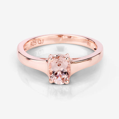 0.70 Carat Genuine Morganite .925 Sterling Silver Ring Bids.com