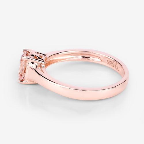 0.70 Carat Genuine Morganite .925 Sterling Silver Ring Bids.com