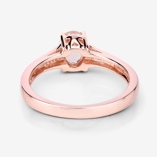 0.70 Carat Genuine Morganite .925 Sterling Silver Ring Bids.com