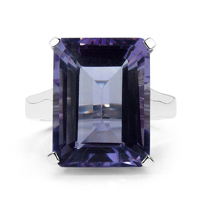 11.47 Carat Genuine Amethyst .925 Sterling Silver Ring Bids.com