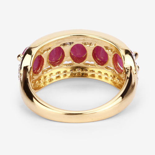 1.74 Carat Genuine Ruby and White Diamond .925 Sterling Silver Ring Bids.com