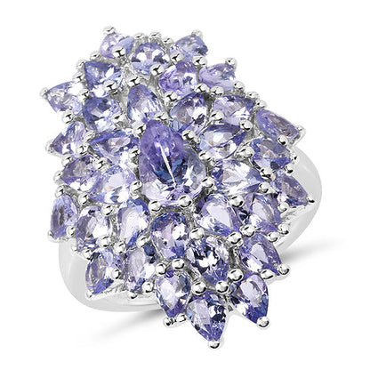 5.27 Carat Genuine Tanzanite .925 Sterling Silver Ring Bids.com