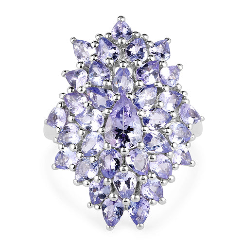 5.27 Carat Genuine Tanzanite .925 Sterling Silver Ring Bids.com