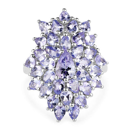 5.27 Carat Genuine Tanzanite .925 Sterling Silver Ring Bids.com