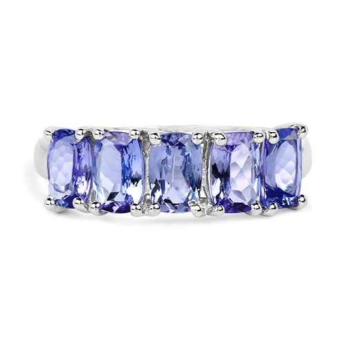 2.65 Carat Genuine Tanzanite .925 Sterling Silver Ring Bids.com