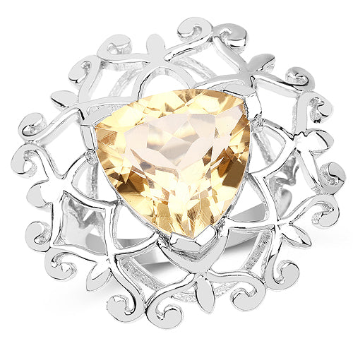 5.71 Carat Genuine Citrine .925 Sterling Silver Ring Bids.com