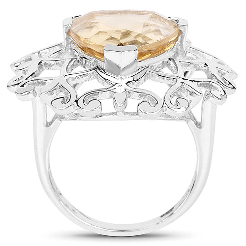 5.71 Carat Genuine Citrine .925 Sterling Silver Ring Bids.com