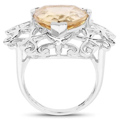 5.71 Carat Genuine Citrine .925 Sterling Silver Ring Bids.com
