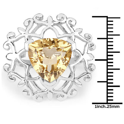 5.71 Carat Genuine Citrine .925 Sterling Silver Ring Bids.com