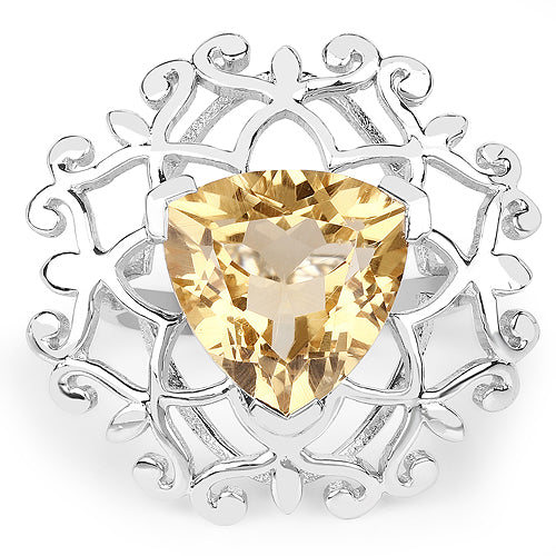 5.71 Carat Genuine Citrine .925 Sterling Silver Ring Bids.com
