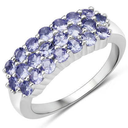 1.54 Carat Genuine Tanzanite .925 Sterling Silver Ring Bids.com