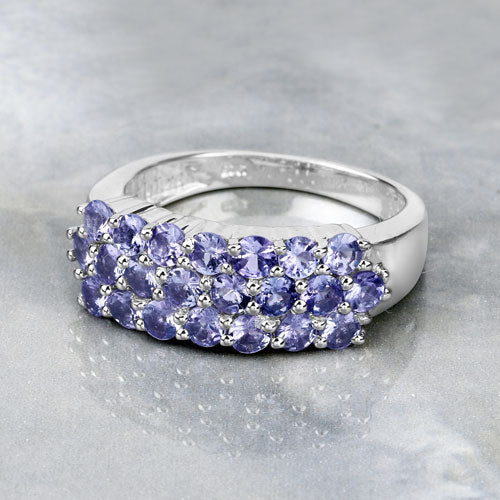 1.54 Carat Genuine Tanzanite .925 Sterling Silver Ring Bids.com