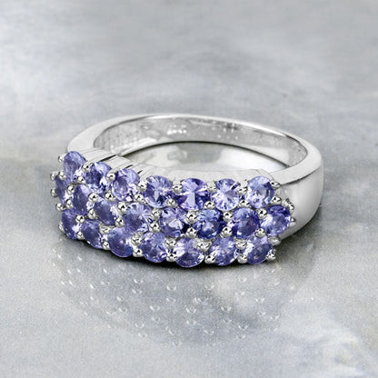 1.54 Carat Genuine Tanzanite .925 Sterling Silver Ring Bids.com