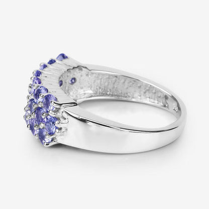 1.54 Carat Genuine Tanzanite .925 Sterling Silver Ring Bids.com