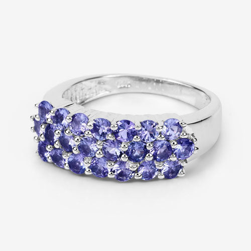 1.54 Carat Genuine Tanzanite .925 Sterling Silver Ring Bids.com