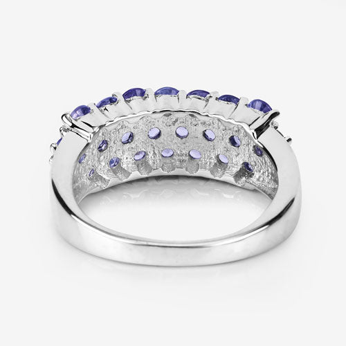 1.54 Carat Genuine Tanzanite .925 Sterling Silver Ring Bids.com