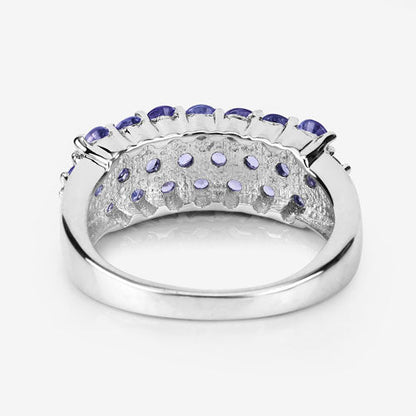 1.54 Carat Genuine Tanzanite .925 Sterling Silver Ring Bids.com