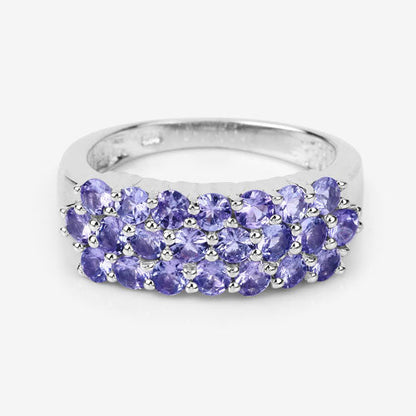 1.54 Carat Genuine Tanzanite .925 Sterling Silver Ring Bids.com