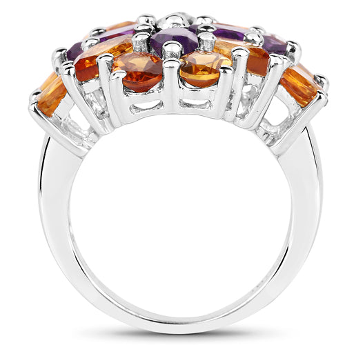 7.96 Carat Genuine Amethyst & Madeira Citrine .925 Sterling Silver Ring Bids.com