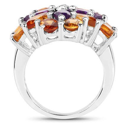 7.96 Carat Genuine Amethyst & Madeira Citrine .925 Sterling Silver Ring Bids.com