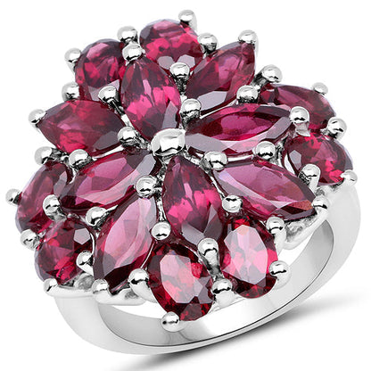 9.20 Carat Genuine Rhodolite .925 Sterling Silver Ring Bids.com