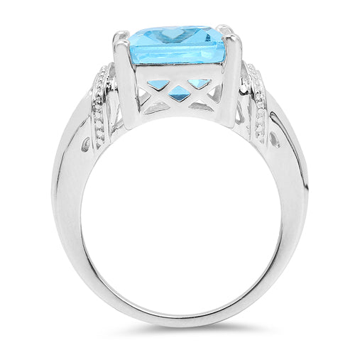 8.89 Carat Genuine Swiss Blue Topaz .925 Sterling Silver Ring Bids.com