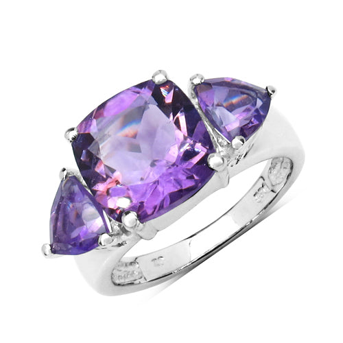 4.10 Carat Genuine Amethyst .925 Sterling Silver Ring Bids.com