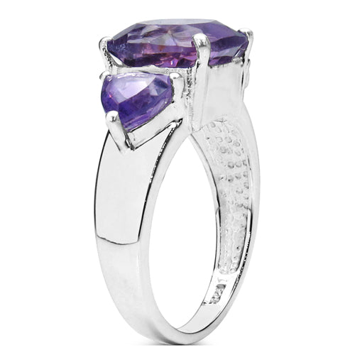 4.10 Carat Genuine Amethyst .925 Sterling Silver Ring Bids.com