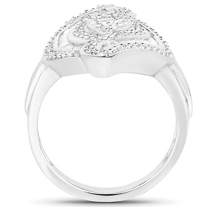 1.22 Carat Genuine White Diamond .925 Sterling Silver Ring Bids.com