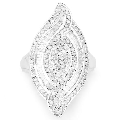 1.22 Carat Genuine White Diamond .925 Sterling Silver Ring Bids.com