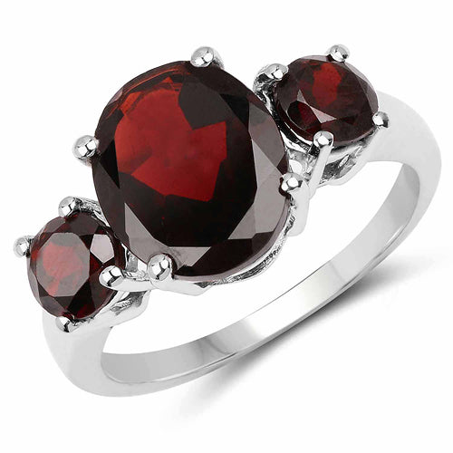 5.01 Carat Genuine Garnet .925 Sterling Silver Ring Bids.com