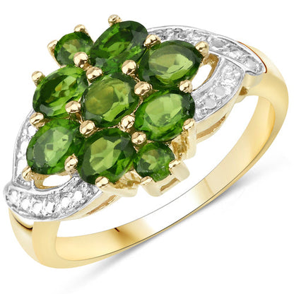 1.26 Carat Genuine Chrome Diopside .925 Sterling Silver Ring Bids.com
