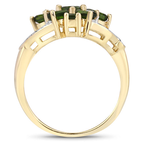 1.26 Carat Genuine Chrome Diopside .925 Sterling Silver Ring Bids.com