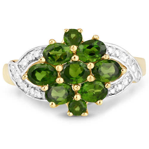 1.26 Carat Genuine Chrome Diopside .925 Sterling Silver Ring Bids.com