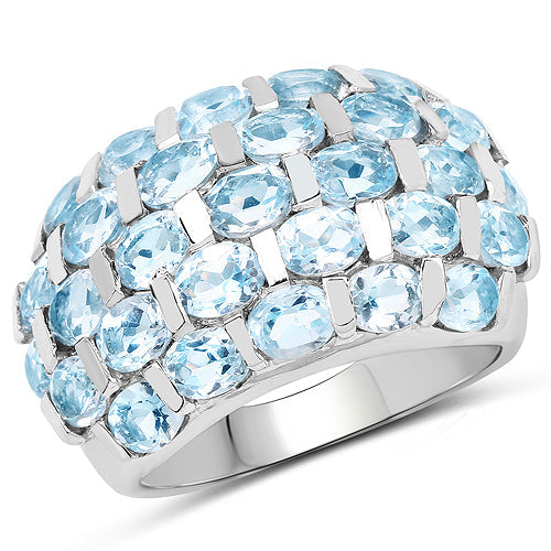 5.51 Carat Genuine Blue Topaz .925 Sterling Silver Ring Bids.com