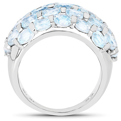 5.51 Carat Genuine Blue Topaz .925 Sterling Silver Ring Bids.com