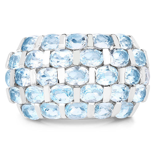 5.51 Carat Genuine Blue Topaz .925 Sterling Silver Ring Bids.com